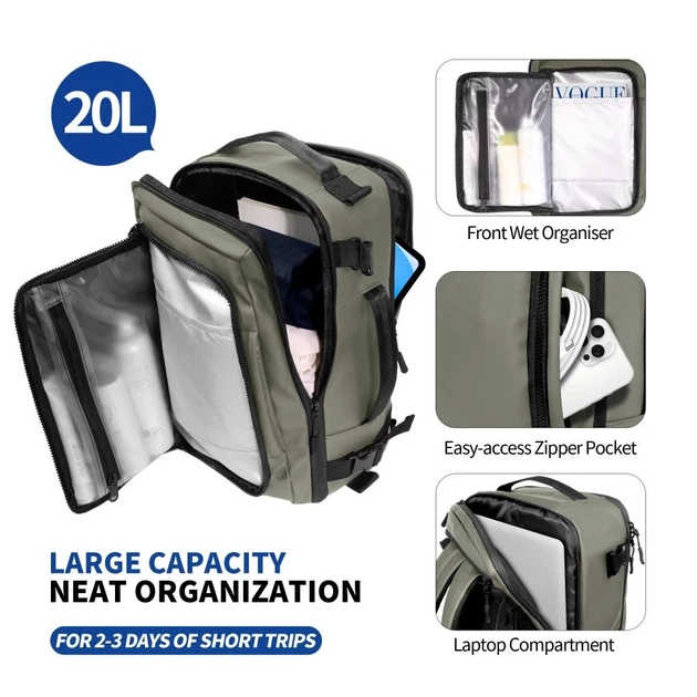 Рюкзак Tech-Protect Defender S50 Ryanair & Wizzair Travel 20L Olive Green (5906302368815) - изображение 5