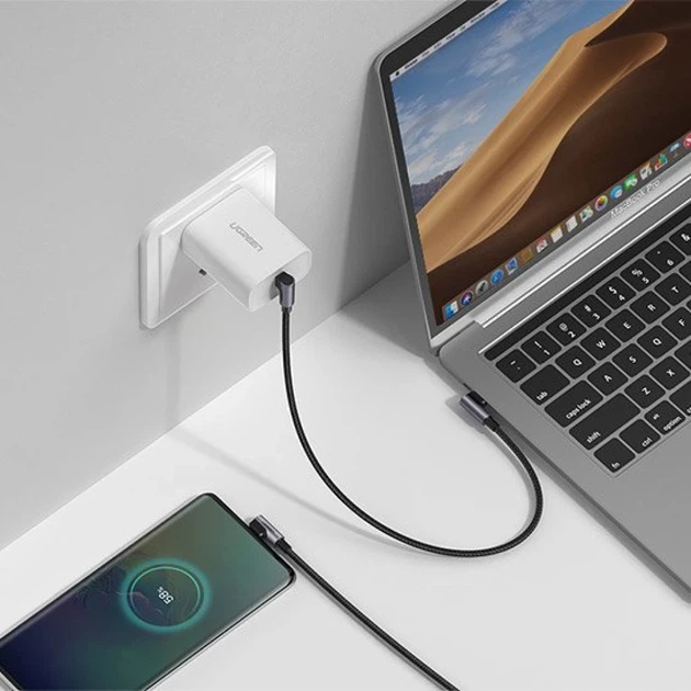 Кабель Ugreen Quick Charge USB Type-C to USB Type-C FCP 3A 1m Gray (UGR1088BLK) - Фото 3 Кабель Ugreen Quick Charge USB Type-C to USB Type-C FCP 3A 1m Gray (UGR1088BLK) - изображение 3