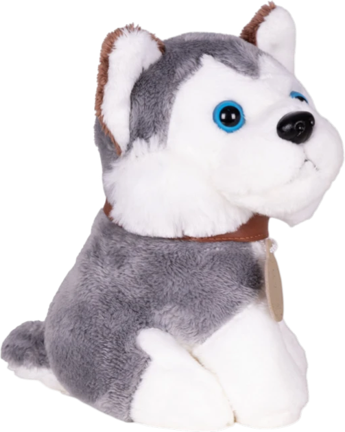 Maskotka ModernHome by Multistore Pluszowy piesek w torebce Husky z szczotką do pielęgnacji 18 cm HC750229 (5905817008278) - obraz 4