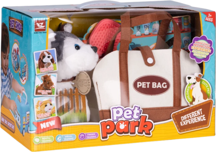 Maskotka ModernHome by Multistore Pluszowy piesek w torebce Husky z szczotką do pielęgnacji 18 cm HC750229 (5905817008278) - obraz 11