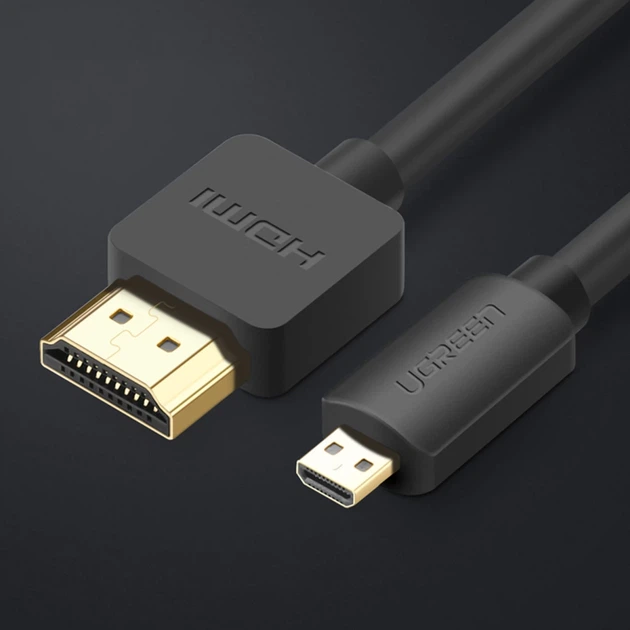 Кабель Ugreen micro HDMI to HDMI 3m Black (6957303831043) - Фото 2 Кабель Ugreen micro HDMI to HDMI 3m Black (6957303831043) - зображення 2