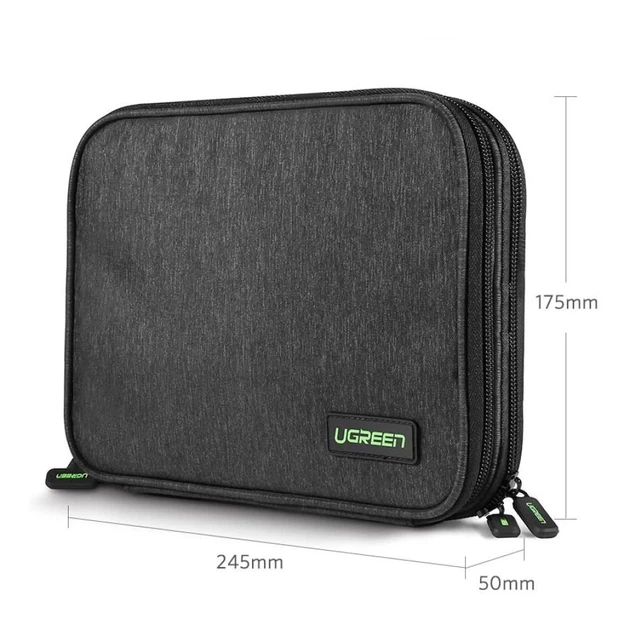 Чехол Ugreen HDD SSD Phone Cables Accessories 24.5cm x 17.5cm x 5cm Gray (UGR700GRY) - изображение 8