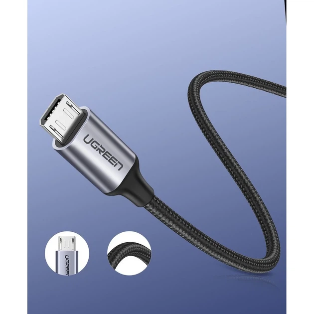 Кабель Ugreen USB-A to micro USB 1m Gray (6957303861460) - зображення 10