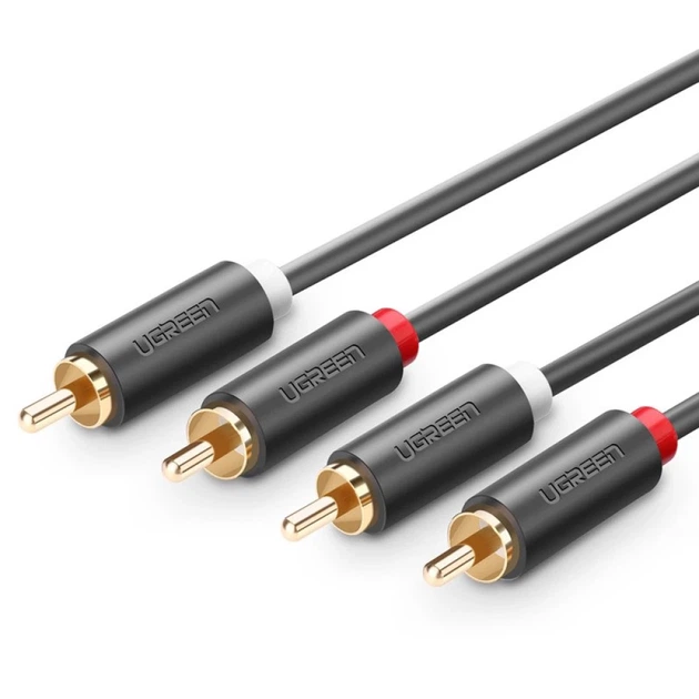 Кабель Ugreen 2x RCA/2x Cinch 5m Gray (UGR457BLK) - зображення 2