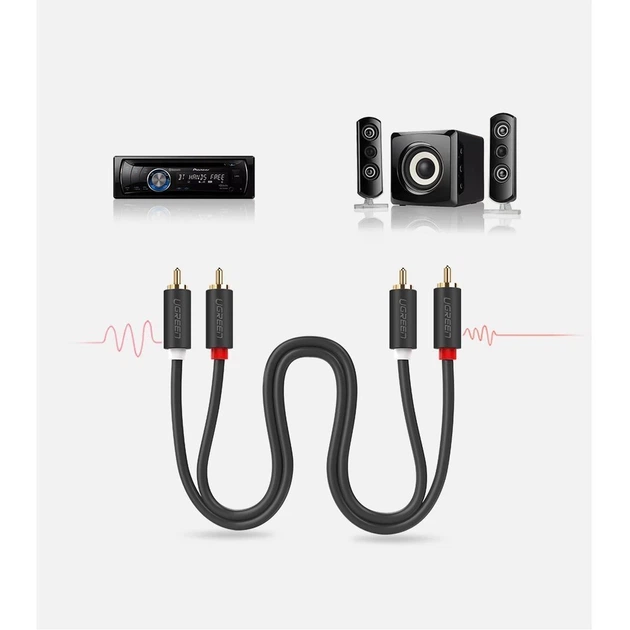 Кабель Ugreen 2x RCA/2x Cinch 5m Gray (UGR457BLK) - зображення 11