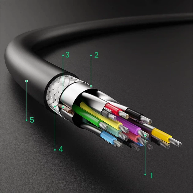 Кабель Ugreen USB-A to USB-A 0.5m Black (6957303800513) - зображення 8
