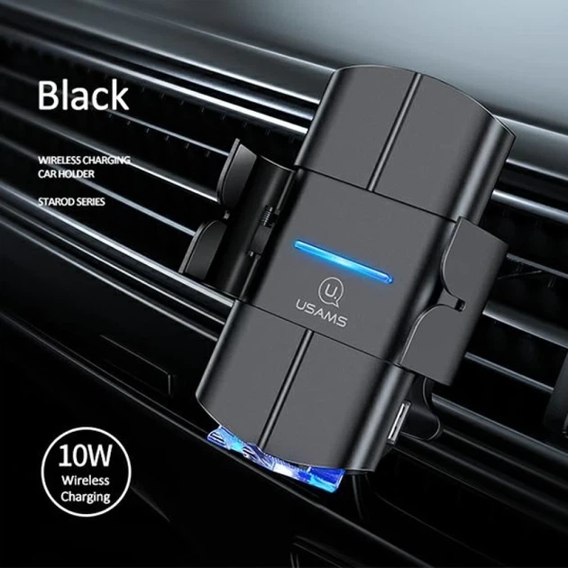 Автодержатель с функцией беспроводной зарядки Usams CD133 10W Wireless Charging Car Holder Black (CD133ZJ01) - Фото 9 Автодержатель с функцией беспроводной зарядки Usams CD133 10W Wireless Charging Car Holder Black (CD133ZJ01) - изображение 9
