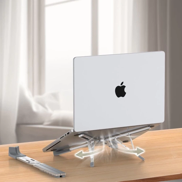 Подставка для ноутбука Tech-Protect ULS300 Universal Laptop Stand Silver (5906302309894) - изображение 5