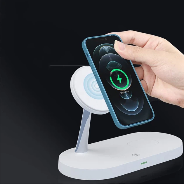 Беспроводное зарядное устройство Tech-Protect A12 3-in-1 15W White with MagSafe (6216990211850) - изображение 4