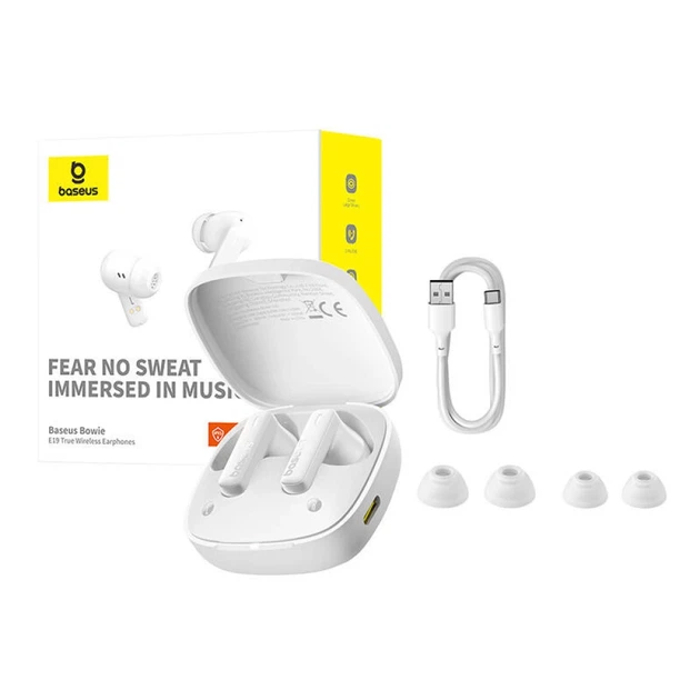 Беспроводные наушники TWS Baseus Bowie E19 White (A00069600223-00) - Фото 10 Беспроводные наушники TWS Baseus Bowie E19 White (A00069600223-00) - изображение 10