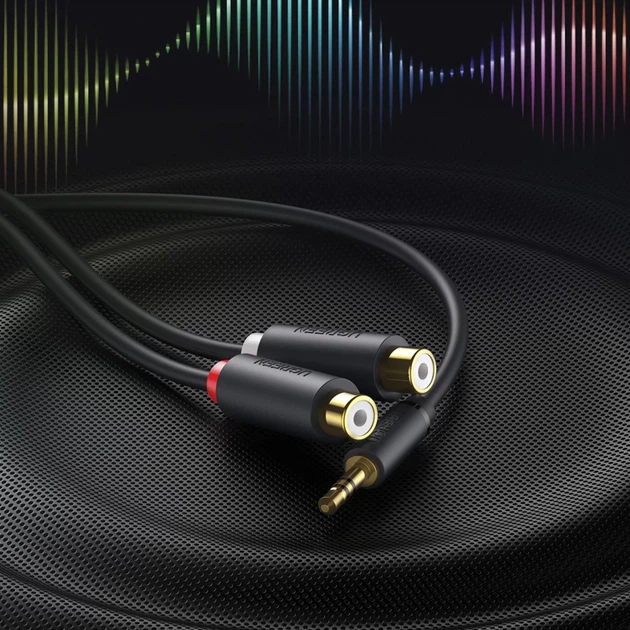 Аудіоадаптер Ugreen Jack 3.5mm (Male) to 2x RCA (Female) 0.25m Grey (6957303815470) - зображення 3