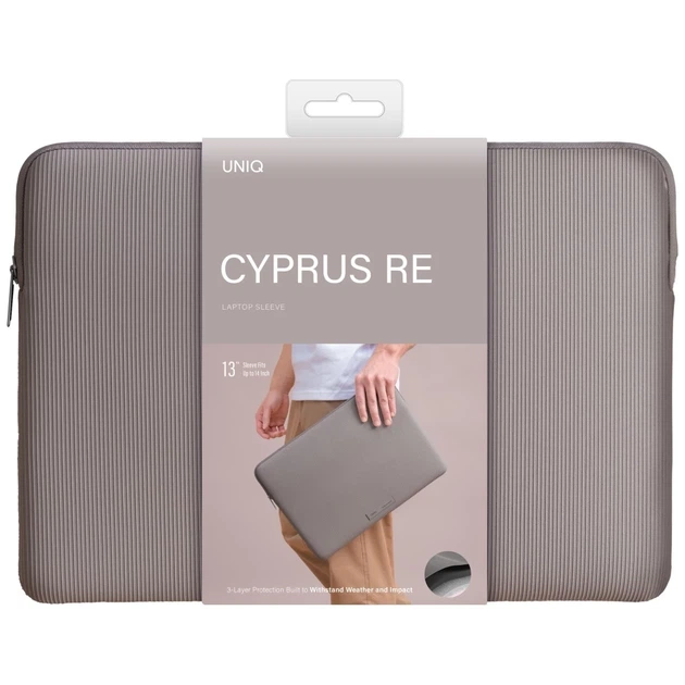 Чехол-папка для ноутбука Uniq Cyprus Ridge Edition 14 inch Gray (UNIQ-CYPRUSRE(13)-PWTGRY) - изображение 7