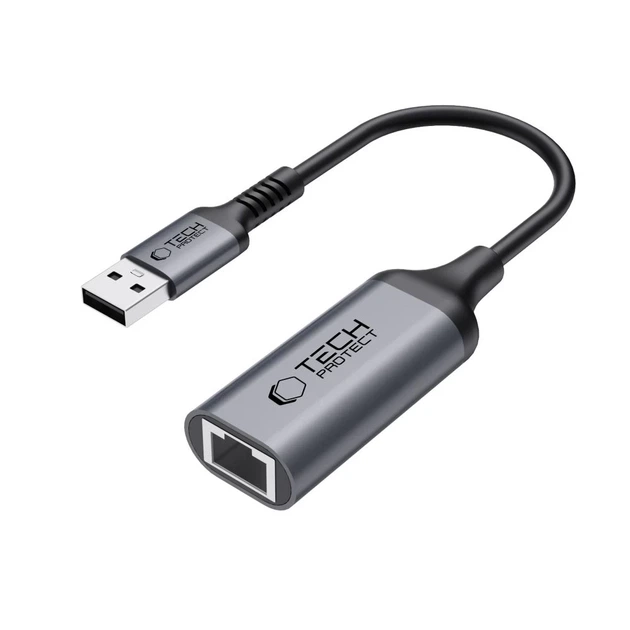 Адаптер Tech-Protect USB-A 3.0 to Ethernet RJ45 1000Mbps Black (5906302321841) - Фото 1 Адаптер Tech-Protect USB-A 3.0 to Ethernet RJ45 1000Mbps Black (5906302321841) - изображение 1