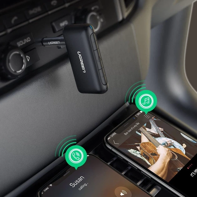 Аудиоприемник Ugreen Bluetooth 5.0 Audio Receiver AUX Mini Jack for Car Black (UGR496) - изображение 8