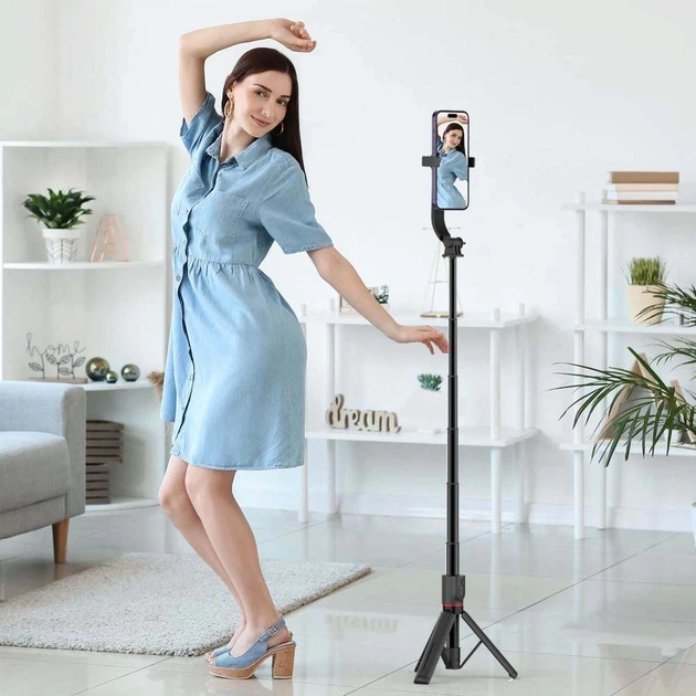 Универсальный штатив Tech-Protect L04s Magsafe Wireless Selfie Stick Tripod Black (9319456605471) - изображение 7