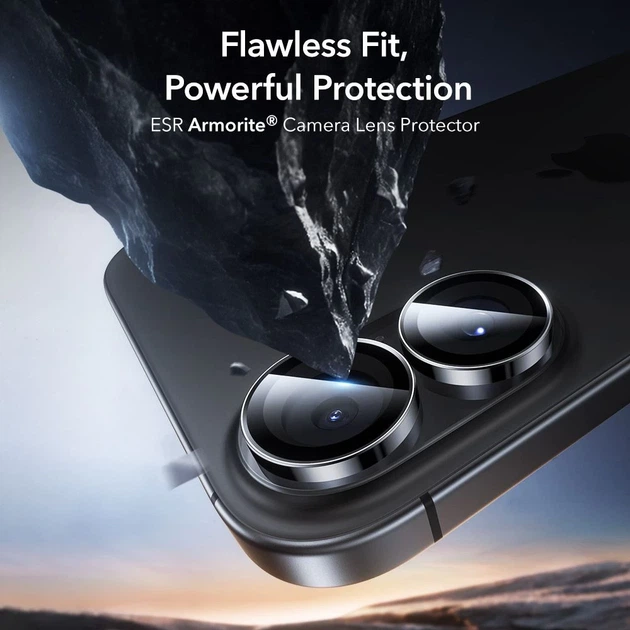 Защитное стекло ESR для камеры iPhone 17 | 16 Plus | 16 Armorite Black (4894240286180) - изображение 9