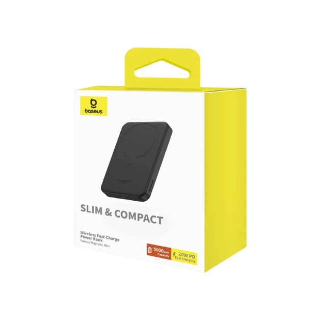 Портативное зарядное устройство Baseus Magnetic Mini 20W | 7.5W 5000mAh Black with USB-C to USB-C Cable with MagSafe (P10022107113-00) - изображение 10