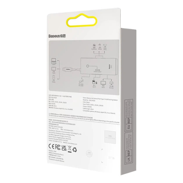 USB-хаб Baseus Lite Series 6-in-1 USB-C to 2xUSB-A/USB-C/HDMI/SD/TF Black (WKQX050101) - Фото 6 USB-хаб Baseus Lite Series 6-in-1 USB-C to 2xUSB-A/USB-C/HDMI/SD/TF Black (WKQX050101) - изображение 6