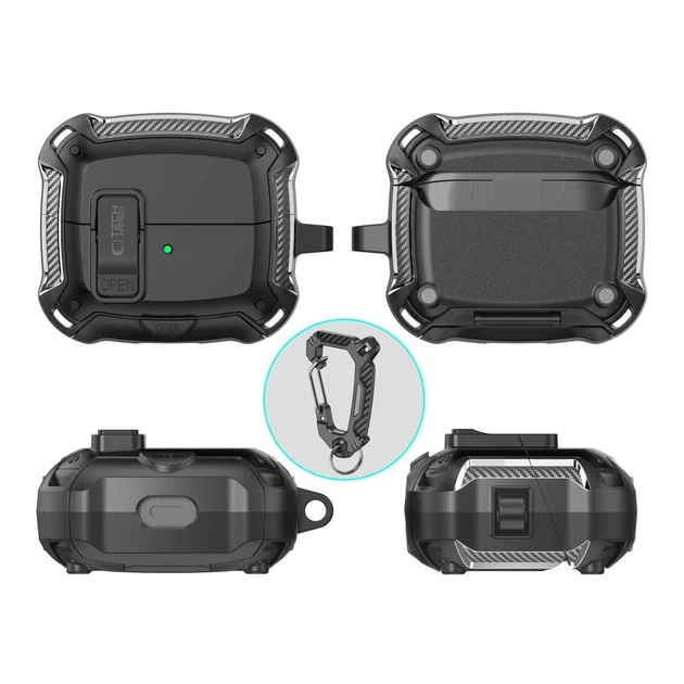 Чехол для навушників Tech-Protect Carbonox для Samsung Galaxy Buds 3 | 3 FE | 3 Pro Black with MagSafe (5906302333752) - изображение 3