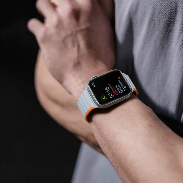 Ремінець Dux Ducis LD для Apple Watch 42 (10 series) | 41 | 40 | 38 mm Grey Orange (6934913027868) - зображення 6