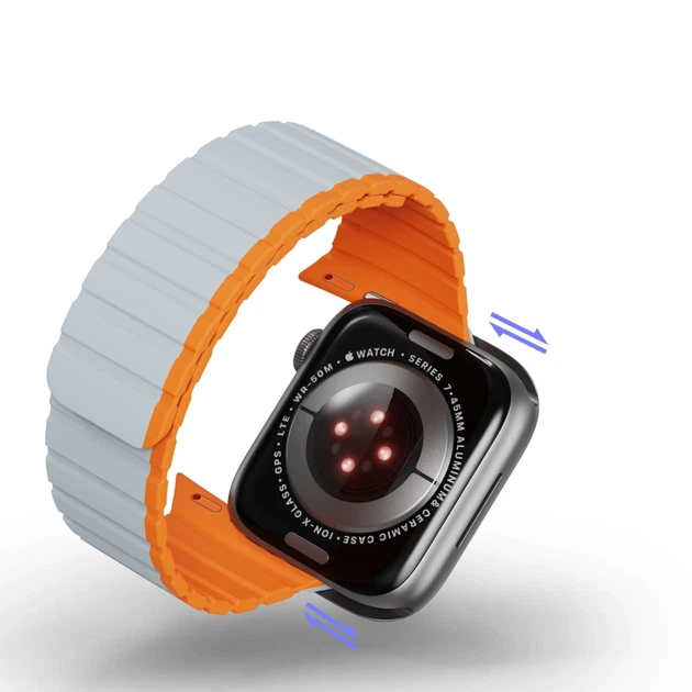 Ремінець Dux Ducis LD для Apple Watch 42 (10 series) | 41 | 40 | 38 mm Grey Orange (6934913027868) - зображення 11