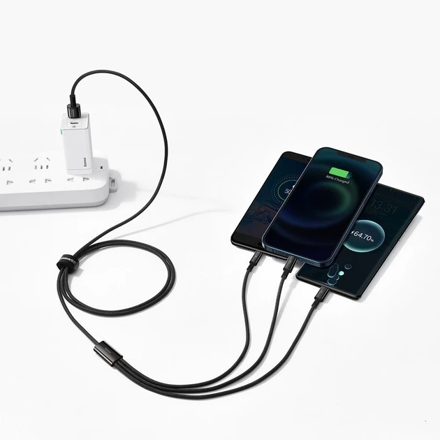 Кабель Baseus Tungsten 3-in-1 USB-A to USB-C/Lightning/Micro-USB 1.5m Black (CAMLTWJ-01) - Фото 9 Кабель Baseus Tungsten 3-in-1 USB-A to USB-C/Lightning/Micro-USB 1.5m Black (CAMLTWJ-01) - изображение 9