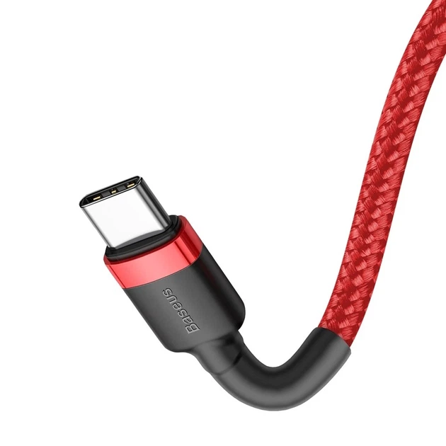 Кабель Baseus Cafule USB-C to USB-C 2m Red (CATKLF-H09) - Фото 3 Кабель Baseus Cafule USB-C to USB-C 2m Red (CATKLF-H09) - зображення 3