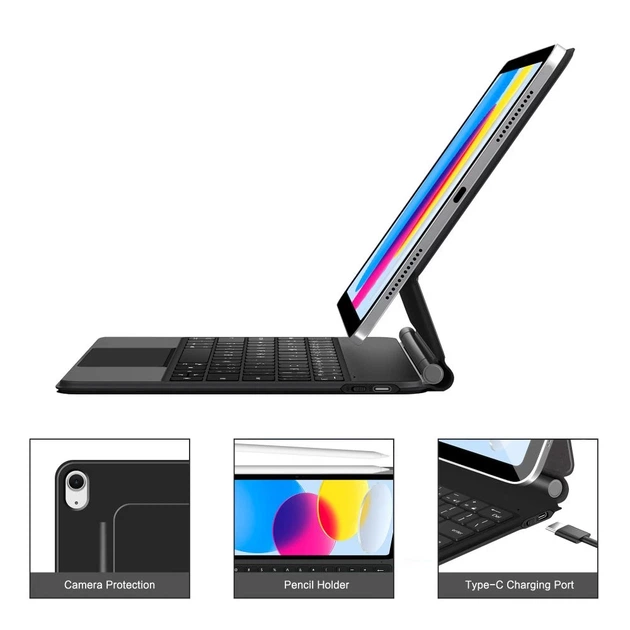 Чехол-клавиатура Tech-Protect SmartCase Magnetic для iPad 11 2025 11th Gen | 10.9 2022 10th Gen Black (5906302363445) - изображение 8