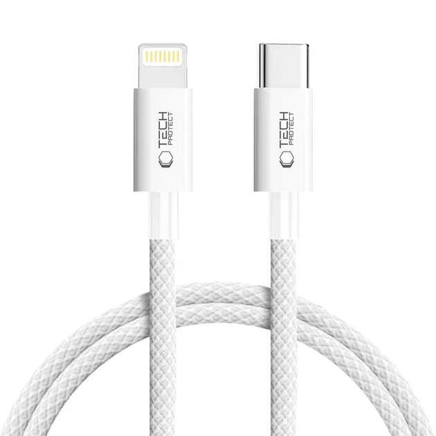 Кабель Tech-Protect Ultraboost Lite USB-C to Lightning 27W 1 m Cool Grey (5906302380947) - Фото 1 Кабель Tech-Protect Ultraboost Lite USB-C to Lightning 27W 1 m Cool Grey (5906302380947) - изображение 1