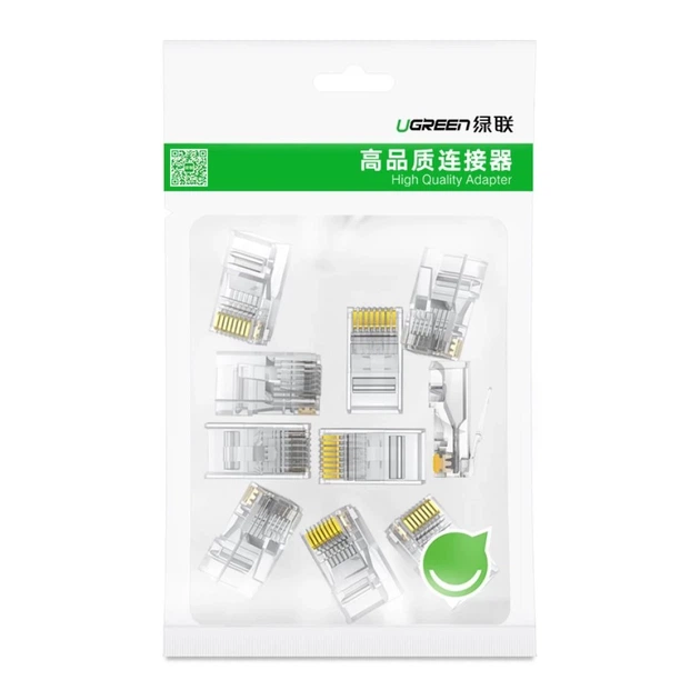 Штекерный соединитель Ugreen RJ45 8P8C Cat 6 Clear (UGR686CL) - Фото 8 Штекерный соединитель Ugreen RJ45 8P8C Cat 6 Clear (UGR686CL) - изображение 8