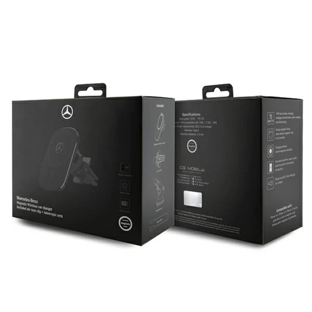 Автодержатель с функцией беспроводной зарядки Mercedes Silver Stars 15W Black with MagSafe (MEWCCGSLK) - изображение 4