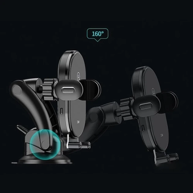 Автотримач з функцією бездротової зарядки Usams CD131 15W Induction Wireless Charging Car Holder Black (CD131ZJ01) - зображення 4