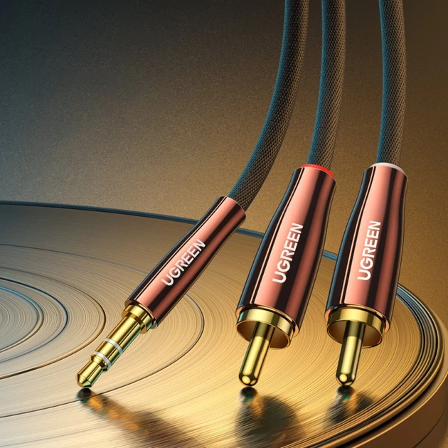 Кабель Ugreen Mini Jack 3.5mm to 2x RCA 2m Copper (6957303888474) - Фото 2 Кабель Ugreen Mini Jack 3.5mm to 2x RCA 2m Copper (6957303888474) - зображення 2