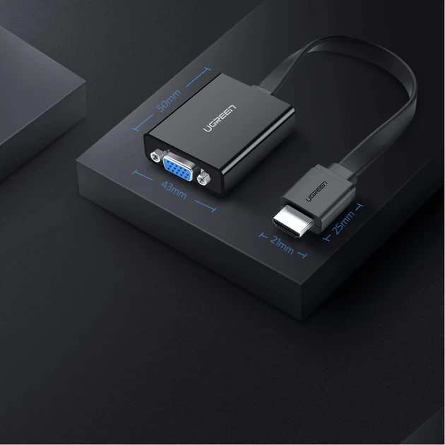 Адаптер Ugreen HDMI to VGA micro USB/Audio Mini Jack 3.5mm Black (UGR377BLK) - зображення 14