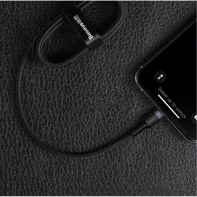 Кабель Baseus Cafule USB-C to Lightning 1m Black/Grey (CATLKLF-G1) - Фото 15 Кабель Baseus Cafule USB-C to Lightning 1m Black/Grey (CATLKLF-G1) - изображение 15