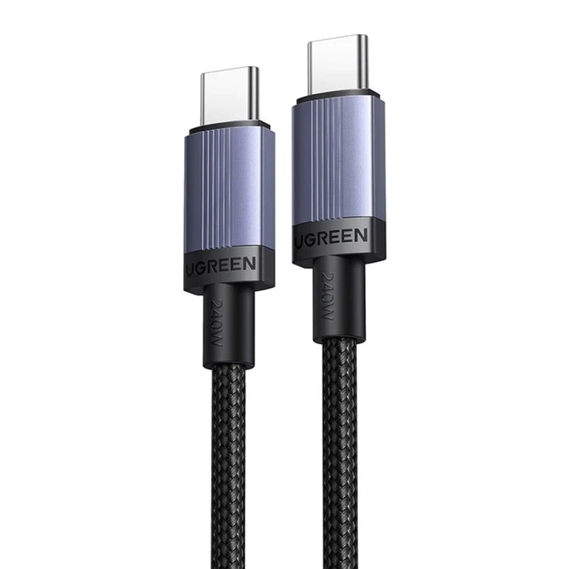 Кабель Ugreen USB-C to USB-C 100W 0.5m Gray (6941876268313) - зображення 2