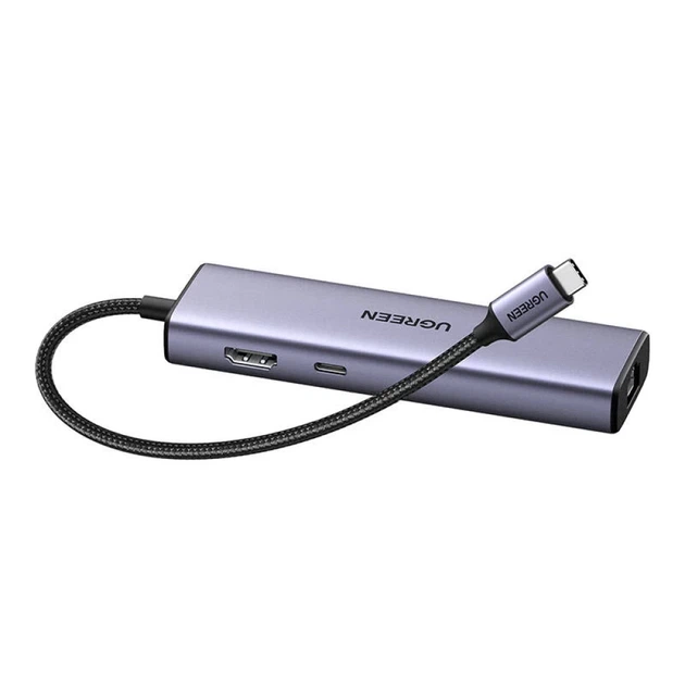 USB-хаб Ugreen CM512 6-in-1 USB-C to 3xUSB-A/USB-C/HDMI/RJ45 Silver (15598) - изображение 4