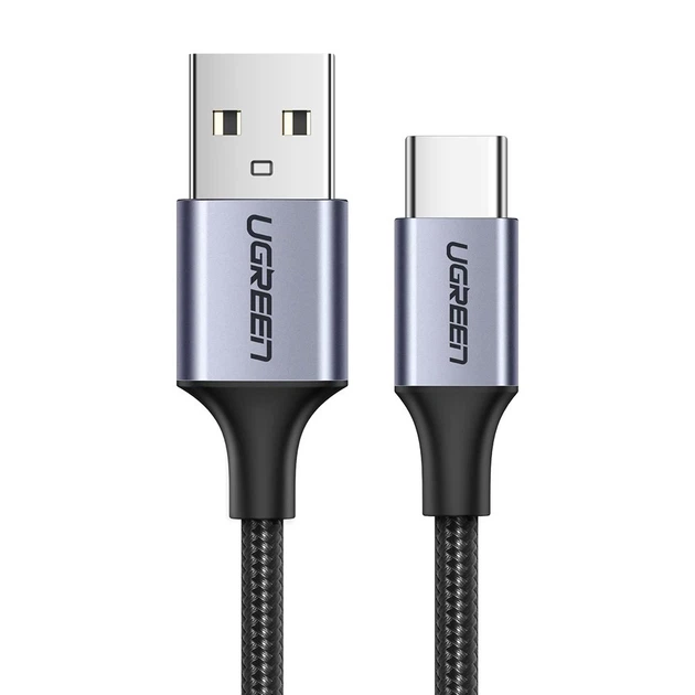 Кабель Ugreen Quick Charge USB-A to USB Type-C 3A 0.5m Gray (6957303861255) - Фото 1 Кабель Ugreen Quick Charge USB-A to USB Type-C 3A 0.5m Gray (6957303861255) - зображення 1