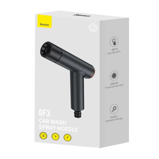 Насадка-розпилювач Baseus GF3 Car Wash Spray Nozzle with 15m Hose Dark Grey (CPGF020013) - зображення 5