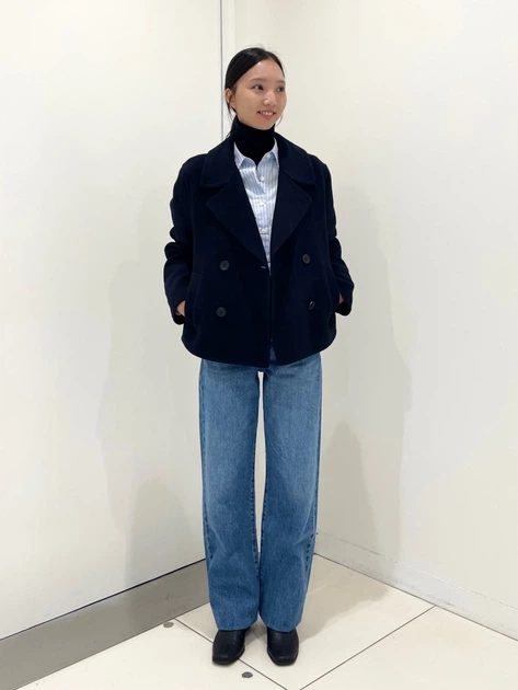 Пальто осеннее короткое женское Uniqlo 599644222 L Синее (1159855893) - изображение 5