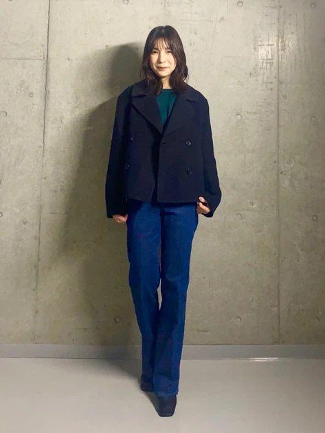 Пальто осеннее короткое женское Uniqlo 599644222 L Синее (1159855893) - изображение 12