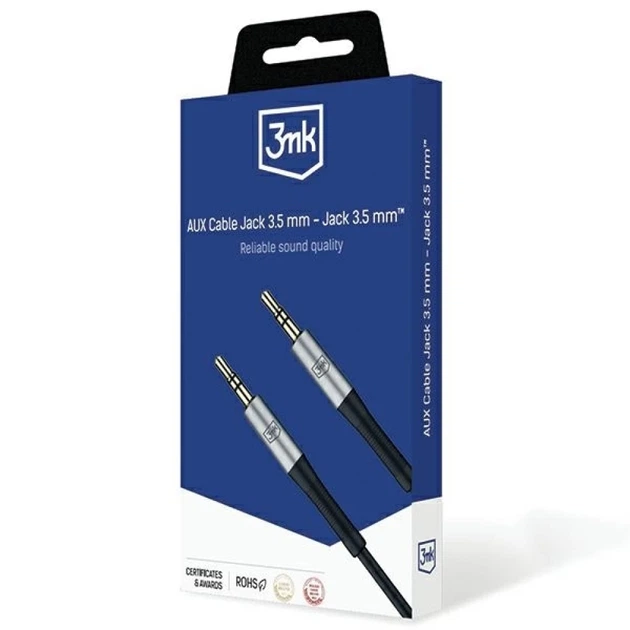 Кабель 3mk AUX Jack 3.5 mm 1m Black (5903108528771) - изображение 10