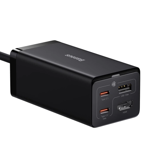 Мережевий зарядний пристрій Baseus Baseus GaN5 Pro HUB 2xUSB-C/HDMI/USB-A 100W USB-C to USB-C Cable Black (CCGP110201) - Фото 4 Мережевий зарядний пристрій Baseus Baseus GaN5 Pro HUB 2xUSB-C/HDMI/USB-A 100W USB-C to USB-C Cable Black (CCGP110201) - зображення 4