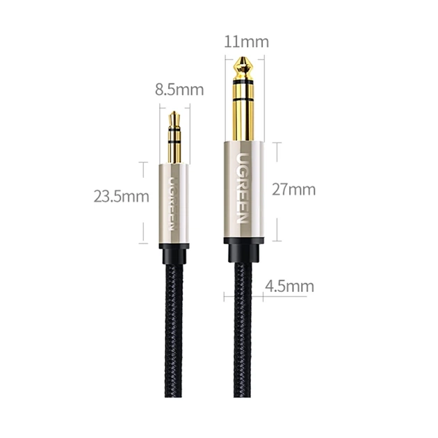 Кабель Ugreen Mini Jack 3.5mm to Jack 6.35mm 1m Grey (6957303816255) - Фото 12 Кабель Ugreen Mini Jack 3.5mm to Jack 6.35mm 1m Grey (6957303816255) - зображення 12
