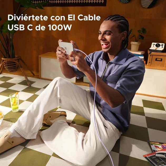 Кабель Ugreen Uno USB-C to USB-C 100W 2m Purple (6941876262168) - Фото 3 Кабель Ugreen Uno USB-C to USB-C 100W 2m Purple (6941876262168) - зображення 3