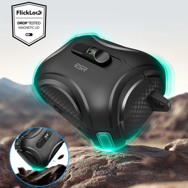 Чохол для навушників ESR Cyber FlickLock Halolock для AirPods Pro 3 Black with MagSafe (4894240289204) - зображення 6