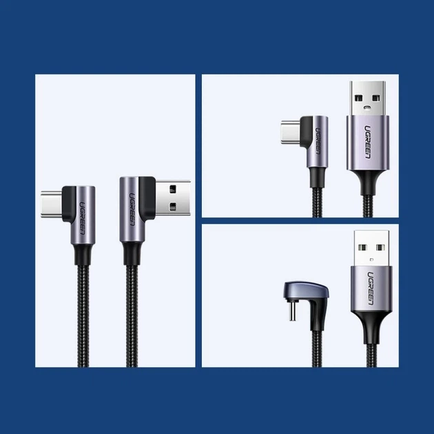 Кабель Ugreen Quick Charge USB-A to USB Type-C 3A 0.5m Gray (6957303828555) - Фото 6 Кабель Ugreen Quick Charge USB-A to USB Type-C 3A 0.5m Gray (6957303828555) - зображення 6