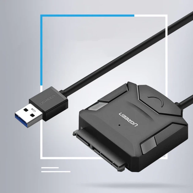 Адаптер Ugreen USB-A for SSD/HHD 2.5"/3.5" up to 4TB Black (6957303826117) - зображення 2
