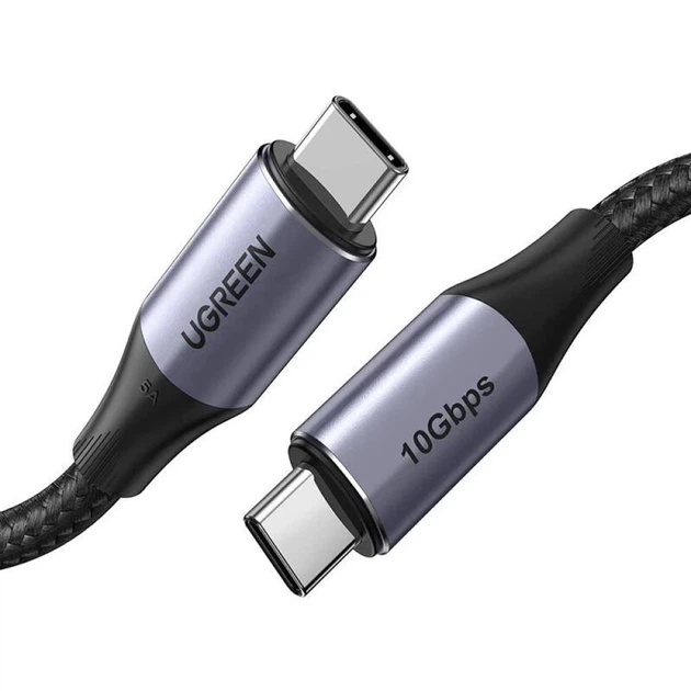 Кабель Ugreen US355 USB-C to USB-C 100W 4K 1m Black (80150-Ugreen) - Фото 1 Кабель Ugreen US355 USB-C to USB-C 100W 4K 1m Black (80150-Ugreen) - зображення 1