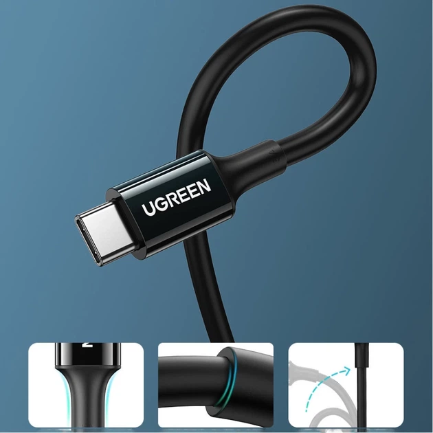 Кабель Ugreen USB Type-C to USB Type-C 1m White (UGR1288WHT) - Фото 12 Кабель Ugreen USB Type-C to USB Type-C 1m White (UGR1288WHT) - зображення 12